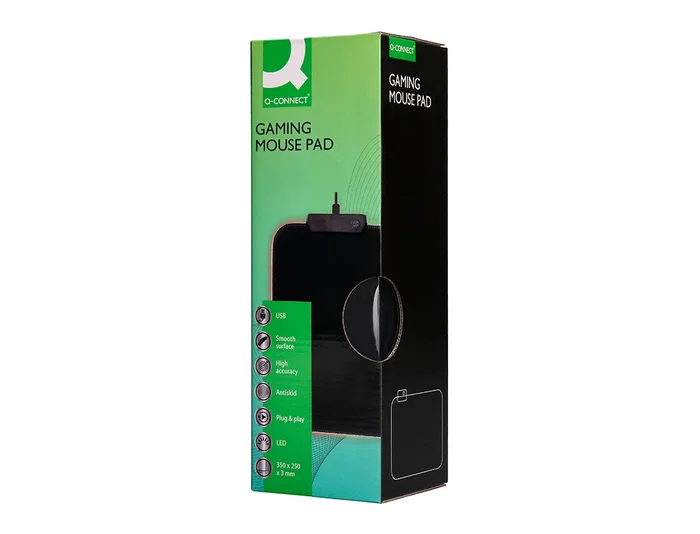 Q-connect Alfombrilla Ratón Gaming Iluminación LED RGB USB Negro 350x250x3 mm Q-connect Alfombrilla Ratón Gaming Iluminación LED RGB USB Negro 350x250x3 mm