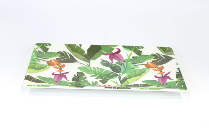 Alfares Bandeja Melamina con Brillo 25 x 15 cm para Frutas, Bananera, Hogar y Cocina, Color Surtido (12 Unidades)