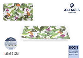 Alfares Bandeja Melamina con Brillo 25 x 15 cm para Frutas, Bananera, Hogar y Cocina, Color Surtido (12 Unidades)