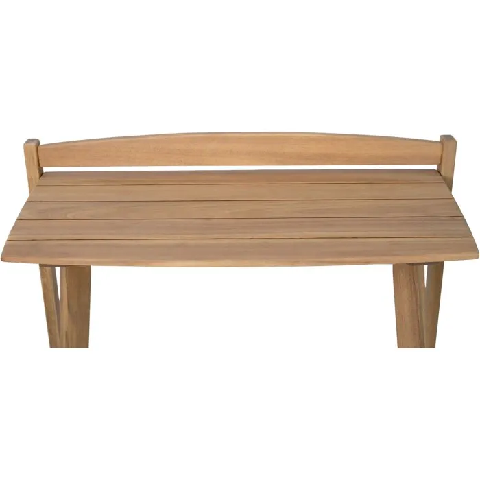ZANZIBAR Conjunto de bar de jardín ZANZIBARBOIS - Mesa rectangular 44.5 x 100 x 112 cm y 2 taburetes 37 x 35 x 72 cm en madera de acacia FSC