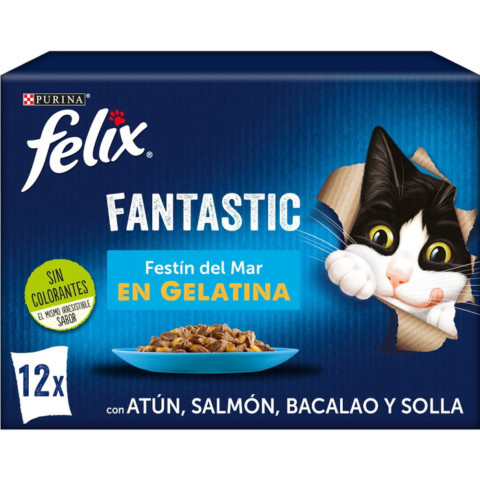 Felix Fantastic Sabores Mar Jelly 6x12x85g Comida Gatos