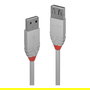 LINDY Cable de extensión USB 2.0 Tipo A Macho a Hembra 0.2m Gris, 36710, 480 Mbit/s, Blindado Magnéticamente