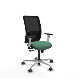 PIQUERAS Y CRESPO Silla de oficina Zulema con mecanismo Sincro, Verde esmeralda y Negro
