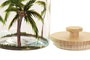 DKD Home Decor Set de 6 Botes de Cristal y Pino con Diseño de Palmeras 2,6L