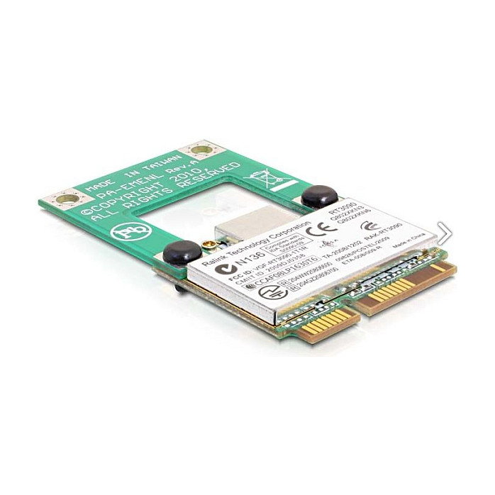DeLOCK Adaptador Mini PCI Express mSATA 65228, Extensión Half-size a Full-size, Verde, Interno