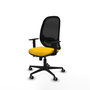 PIQUERAS Y CRESPO Silla de oficina Cilanco con mecanismo Sincro/Traslack, Amarillo y Negro
