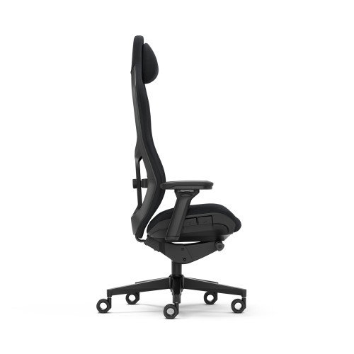 Fractal Design FD-CH-HRE1A-01 Silla Gaming PC con Asiento Acolchado, Respaldo de Malla Ajustable y Reposabrazos 4D - Negro