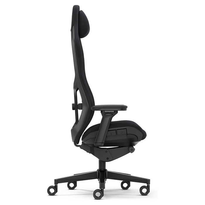 Fractal Design Silla Gaming FD-CH-RE1A-01 Alcantara Dark, Asiento y Respaldo Acolchado Malla, Ajuste 4D, Reposacabezas, Inclinación 130°, Negro, hasta 125kg