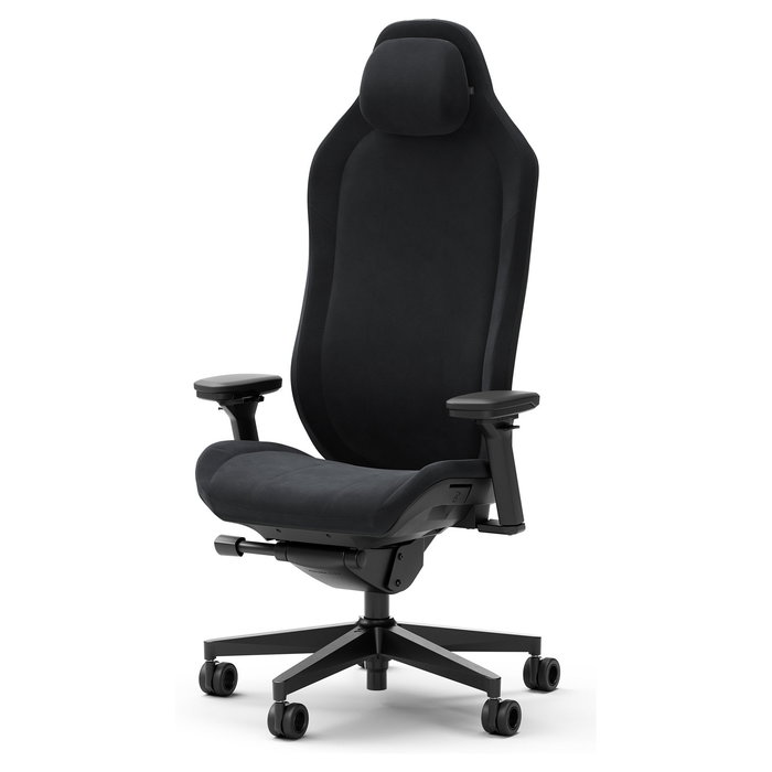 Fractal Design Silla Gaming FD-CH-RE1A-01 Alcantara Dark, Asiento y Respaldo Acolchado Malla, Ajuste 4D, Reposacabezas, Inclinación 130°, Negro, hasta 125kg