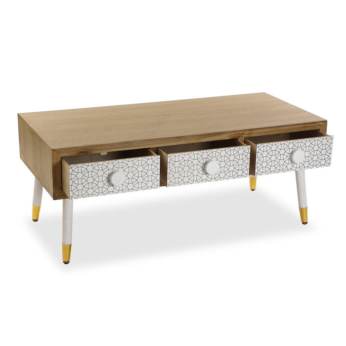 Mesa de TV Dune Versa 3 cajones, 50x43x107 cm, madera MDF y pino