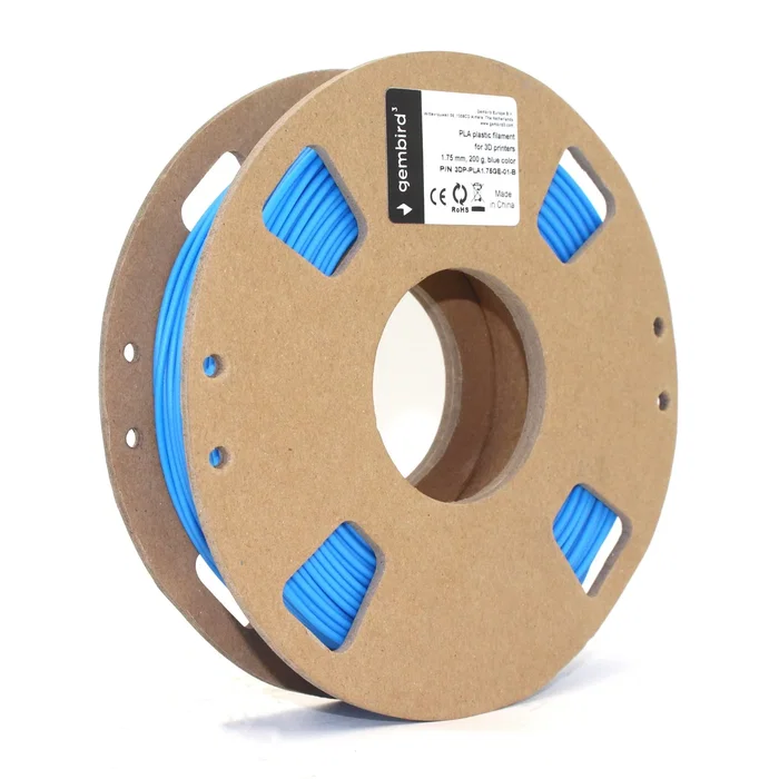 Gembird Filamento 3D PLA 1,75mm 330g Azul para Impresora 3D, Material de Impresión Ácido Poliláctico, 3DP-PLA1.75GE:01:B