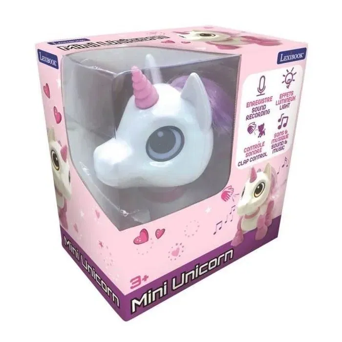 Lexibook Robot Unicornio Mini con Efectos de Luz y Sonido, Repetición de Voz, Control por Clic Manual, Juguete para Niños