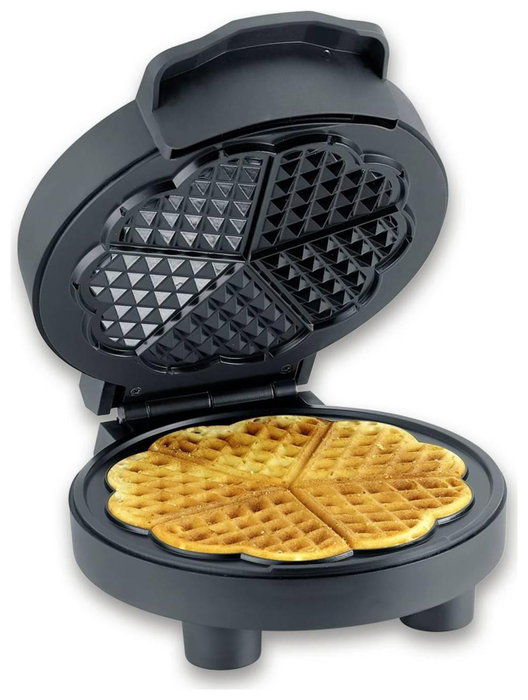 Severin WA 2116 Gofrera individual forma de corazón negra