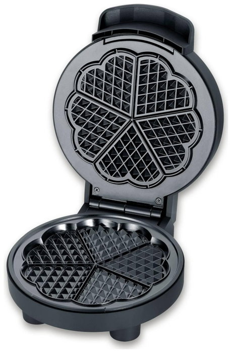 Severin WA 2116 Gofrera individual forma de corazón negra