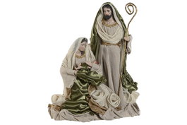DKD Home Decor Nacimiento Poliéster Beige y Verde