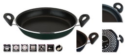 MAGEFESA Black Paellera 30 Acero Esmaltado Antiadherente Inducción
