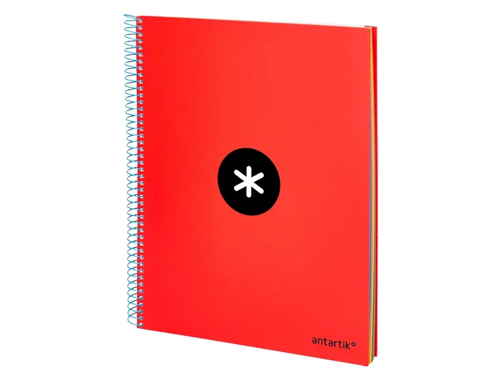 Antartik Cuaderno espiral A4 micro tapa forrada rojo 120h 90 gr