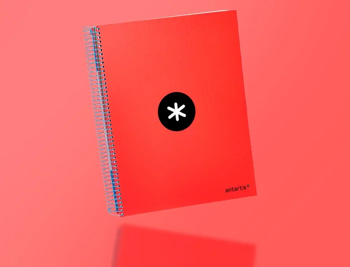 Antartik Cuaderno espiral A4 micro tapa forrada rojo 120h 90 gr