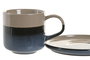 DKD Home Decor Conjunto de Taza y Platillo LOVING 25 Azul y Gris, 6 Unidades