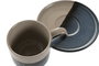 DKD Home Decor Conjunto de Taza y Platillo LOVING 25 Azul y Gris, 6 Unidades