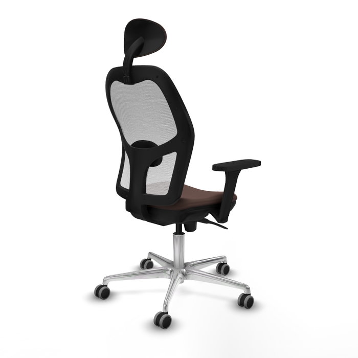 PIQUERAS Y CRESPO Silla de oficina Jorquera con Mecanismo Sincro, Marrón y Blanco