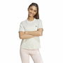 Camiseta de Manga Corta Mujer Adidas Essentials Small Logo Blanco Beige