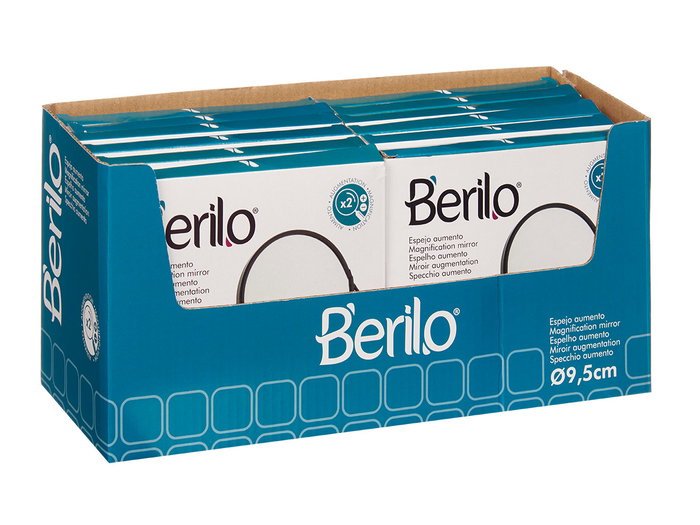 Berilo Espejo Doble Aumento 9.5 cm Negro 11x13x1.5 cm (Set de 24) Berilo Espejo Doble Aumento 9.5 cm Negro 11x13x1.5 cm (Set de 24)