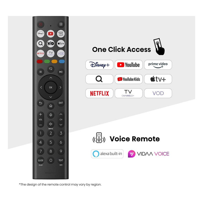 Hisense 65E77Q - Smart TV 65" (164 cm) 4K Ultra HD QLED con VIDAA OS, WiFi, Bluetooth, HDR10+, HDMI 2.1, Dolby Atmos, Negro