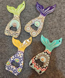 DKD Home Decor Imanes de Melamina Abridor Pez Dorado Surtido de 4