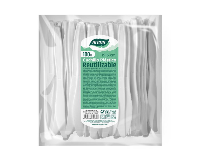 Algon Set-100 Cuchillo Medium 19.6cm - Dimensiones: 19.6 cm Largo, 2 cm Ancho, 0.3 cm Alto (10 Unidades)