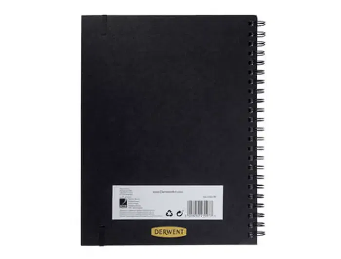 Derwent Cuaderno Espiral Dibujo Din A4 Papel Negro 40 Hojas 200 gr/m2