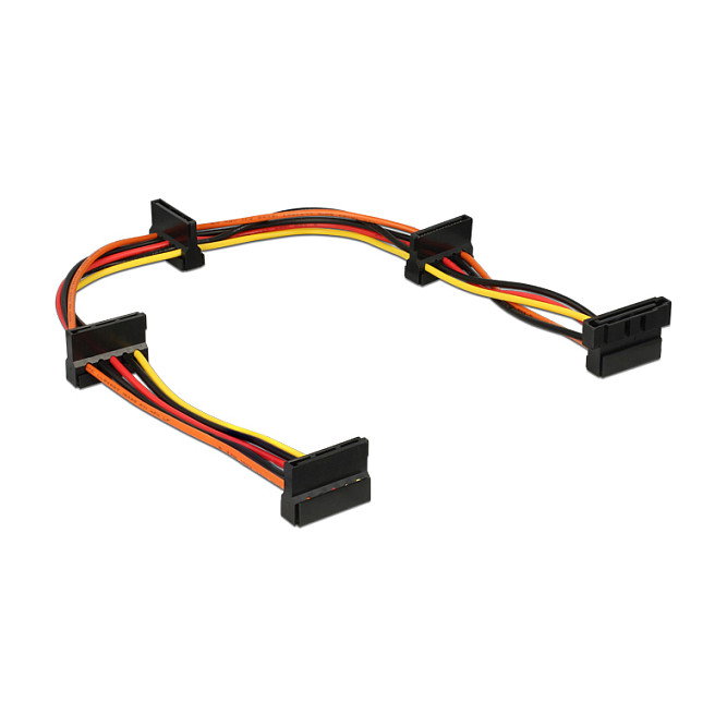DeLOCK 60141 Cable de alimentación SATA 15 pines a 4 conectores SATA, Multicolor DeLOCK 60141 Cable de alimentación SATA 15 pines a 4 conectores SATA, Multicolor