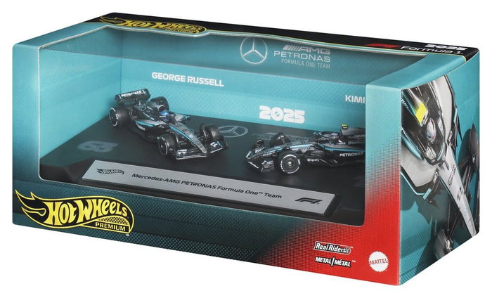 Mattel Hot Wheels Premium Pack de 2 Vehículos Die-Cast 1:64 Team Mercedes-AMG PETRONAS Mattel Hot Wheels Premium Pack de 2 Vehículos Die-Cast 1:64 Team Mercedes-AMG PETRONAS