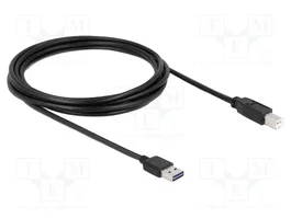 DeLOCK Cable USB 2.0 Tipo-A a Tipo-B 3 m Negro