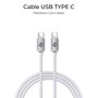 Subblim Cable Optimus USB-C a USB-C 60W 1m Blanco