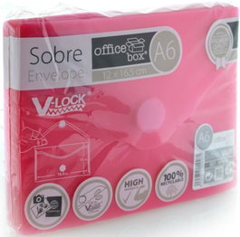 FRAGA IMPORT, S.L. Sobres A6 V-Lock con Velcro Color Rojo