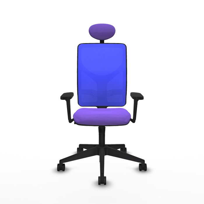 PIQUERAS Y CRESPO Silla de oficina Motilla con mecanismo Sincro, Tela Lila y Malla Azul PIQUERAS Y CRESPO Silla de oficina Motilla con mecanismo Sincro, Tela Lila y Malla Azul