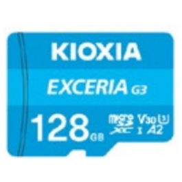 Kioxia Exceria G3 128 GB Tarjeta de Memoria Micro SDXC UHS-I U3/V30, Velocidad de Lectura Hasta 160 MB/s, A2, Resistente, Ideal para 4K