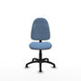 Silla de oficina Algarra con mecanismo Contacto permanente básico tapizada con Tela color Azul cielo. Equipada con Base poliamida negra, Sin brazosy Topes