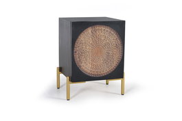 Giner y Colomer Mesita Noche Madera Mango Nogal Oscuro 60x43x40 cm