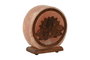 Lámpara de Sal del Himalaya Sobremesa Arabe con Flor de Loto en Acacia, Colores Marrón y Rosa, 16 x 7 x 18 cm, Incluye Bombilla