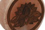 Lámpara de Sal del Himalaya Sobremesa Arabe con Flor de Loto en Acacia, Colores Marrón y Rosa, 16 x 7 x 18 cm, Incluye Bombilla