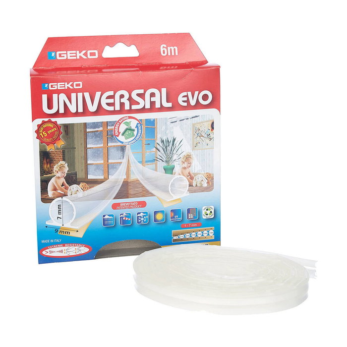 Geko Burlete adhesivo termoplástico transparente 6 m (2 x 3 m) Geko Burlete adhesivo termoplástico transparente 6 m (2 x 3 m)