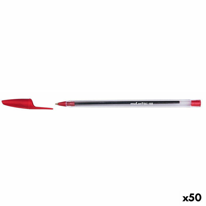 Molin Bolígrafo Basic Cristal Rojo (Set de 50)