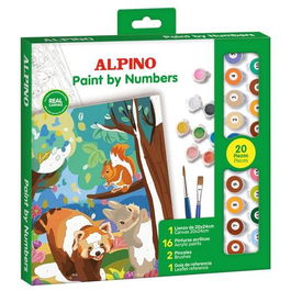Alpino Pintura Acrílica Pinta Por Números Forest con Lienzo, Pinceles y Pinturas