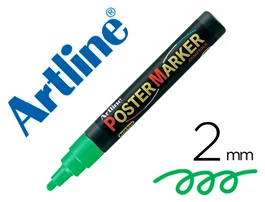 Artline Rotulador Poster Marker EPP-4-VER FLU Punta Redonda 2 mm Verde Fluor