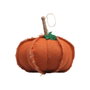 Calabaza Decorativa De Tela Naranja Con Hoja Verde 21x20 cm