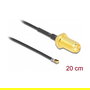 DeLOCK Cable Antena SMA Fachádza Hembra a MHF 4L LK Macho 1.37 20cm 10mm Rosca 0.2m Negro