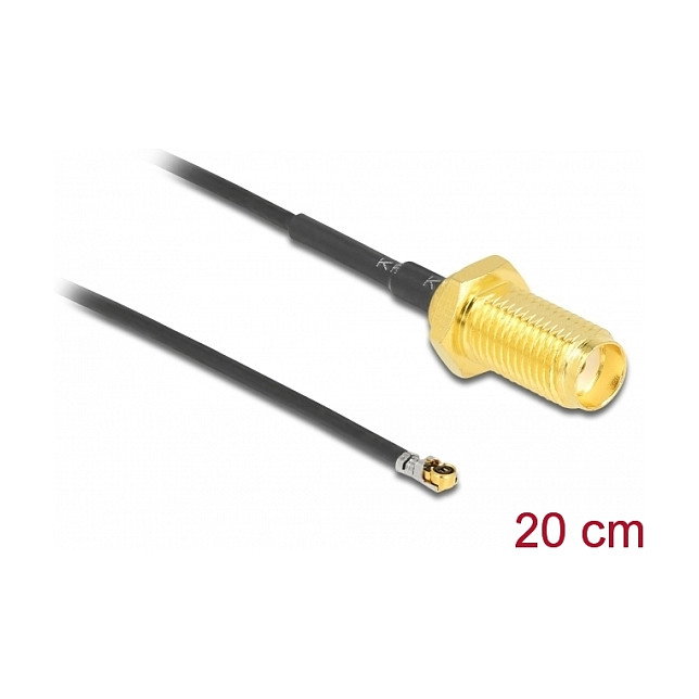DeLOCK Cable de antena coaxial SMA hembra a MHF 4L LK 1.37, 20 cm DeLOCK Cable de antena coaxial SMA hembra a MHF 4L LK 1.37, 20 cm