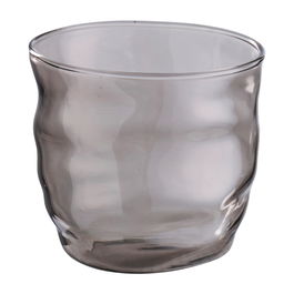 Day Vaso de Vidrio de Borosilicato 300 ml, Vaso Irregular para Bebidas, Color Gris Ahumado o Transparente (Surtido Aleatorio)